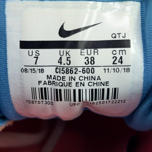 Nike Air Vapormax Plus Shoes Pink Blue White  Women’s Size 7 - Picture 7 of 7